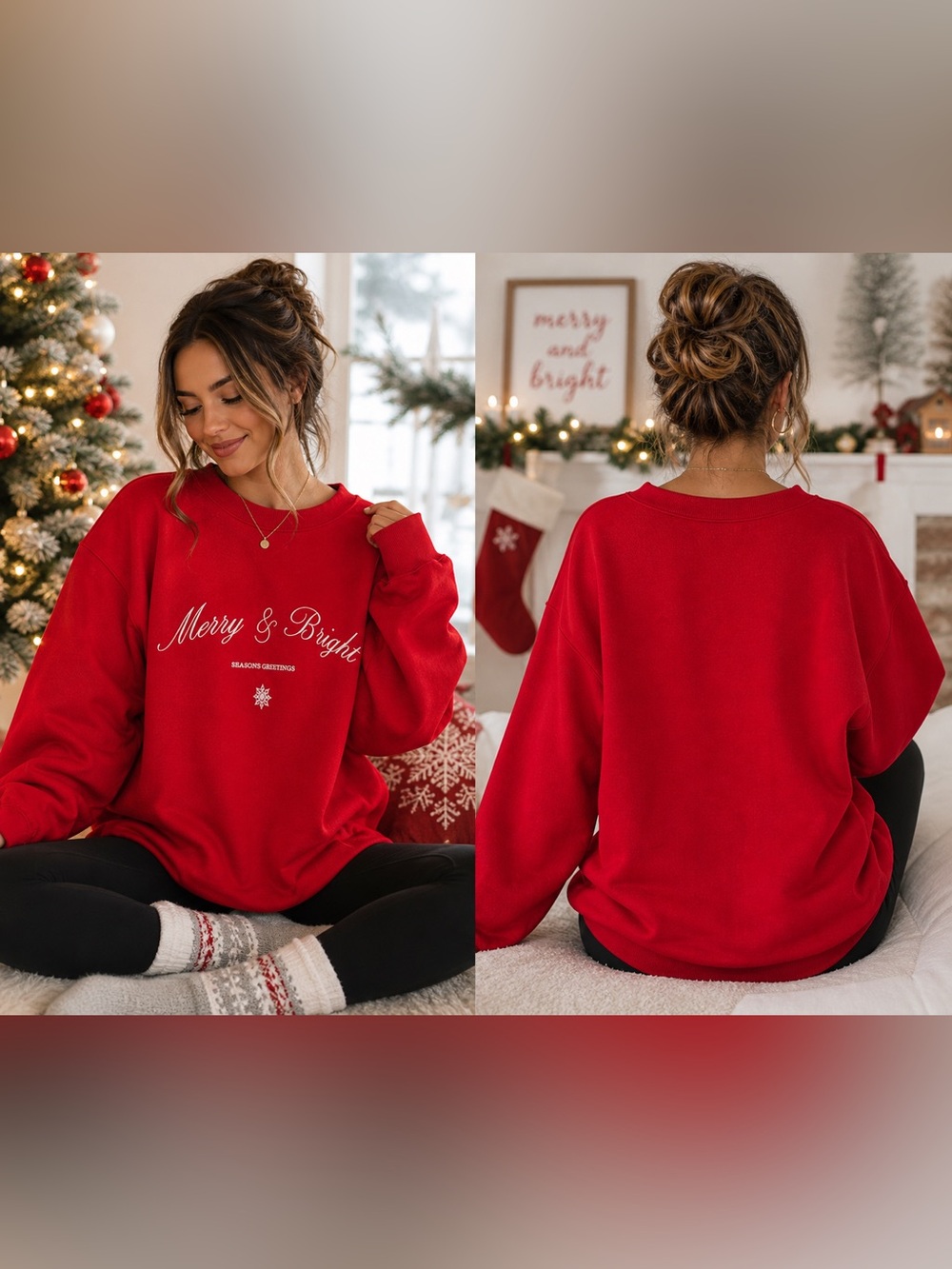 Universal Thread Merry & Bright Crewneck Sweatshirt